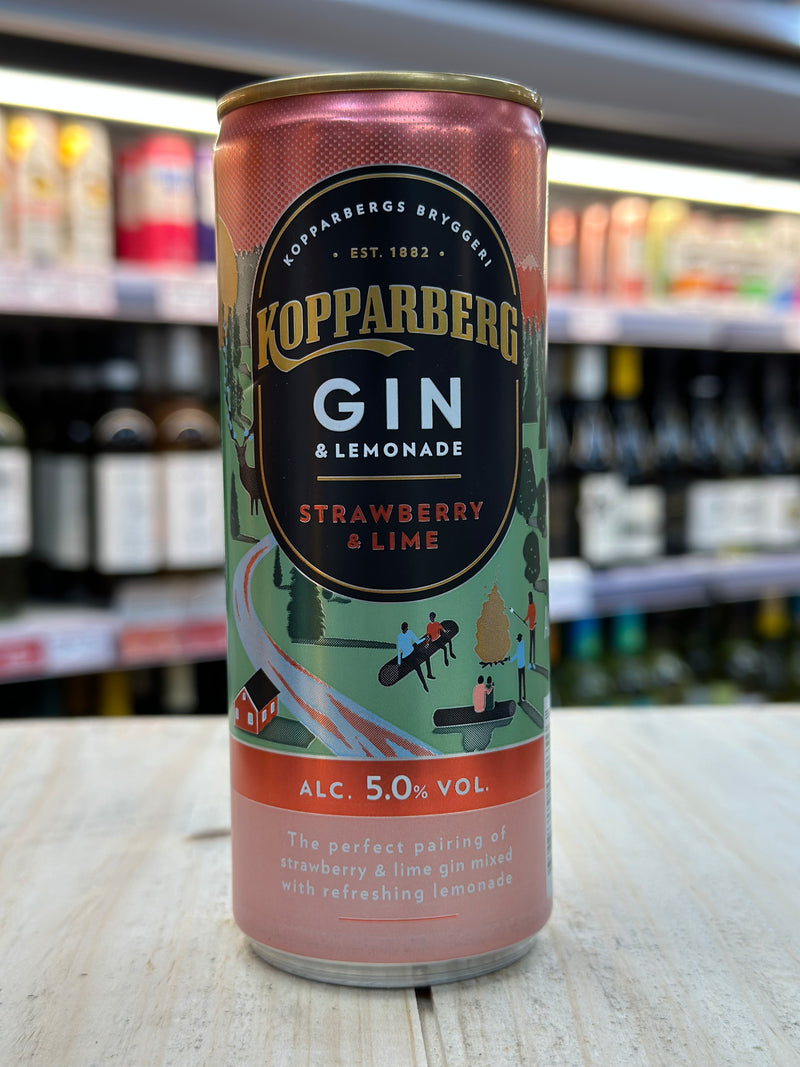 Kopparberg Stawberry Lime Gin & Lemonade Pre Mixed Can 250ml